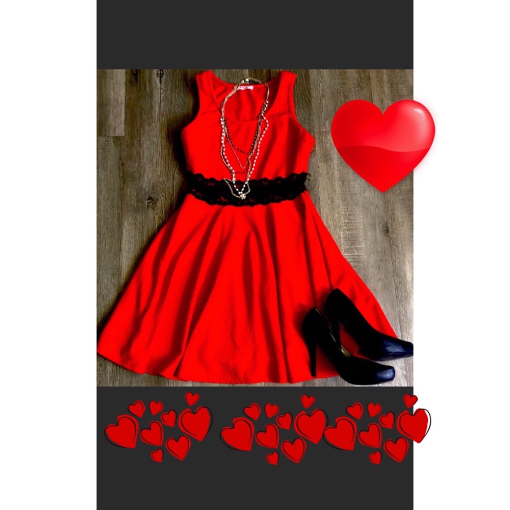 Red sexy red dress / wild daisy/ lace/Valentines day